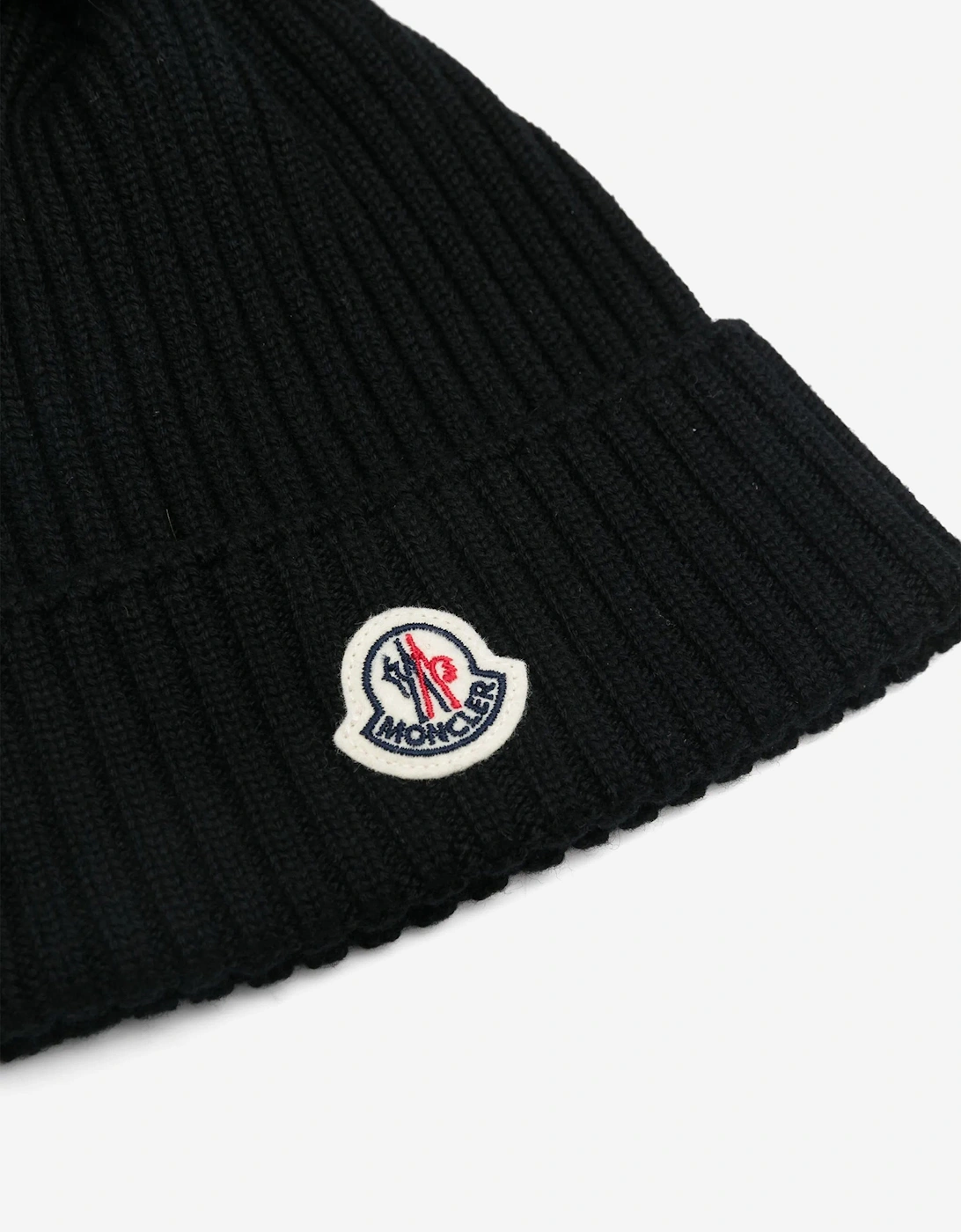 Enfant Girls Wool Pom-Pom Hat in Black