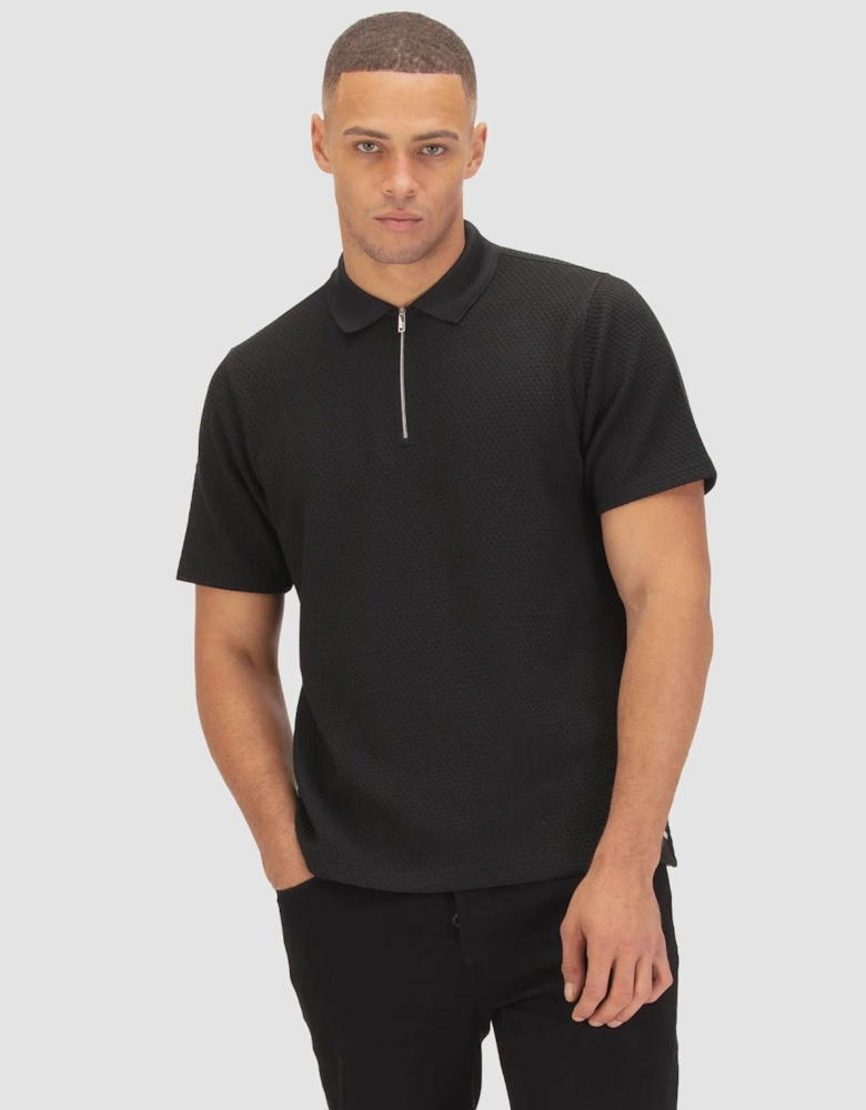 LUKE1977 Gilbraltar Zip Polo Shirt - Black