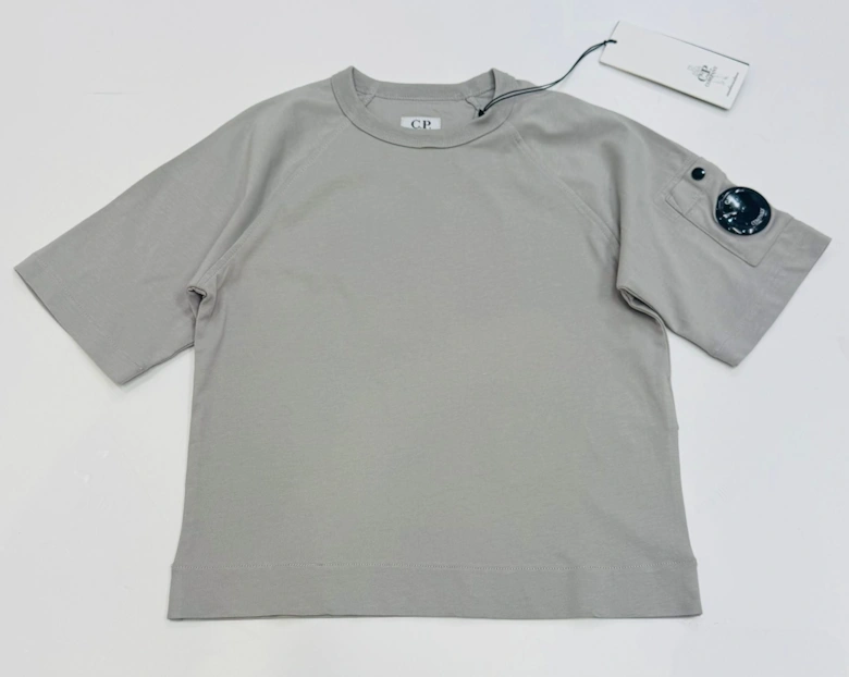 C.P COMPANY BOYS MAXI SMOKE GREY T SHIRT CMM00R