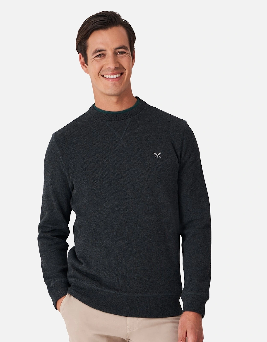 Crew Clothing Men's Crew Clothing Mens French Rib Crew Neck Sweatshirt - Grey