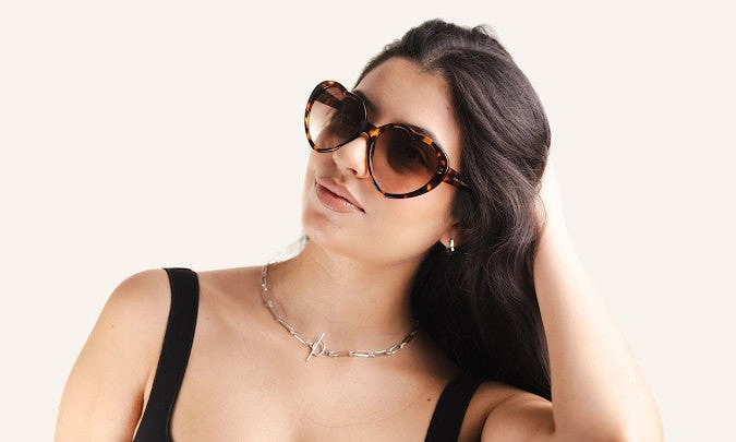 Sue Heart Sunglasses In Tortoise