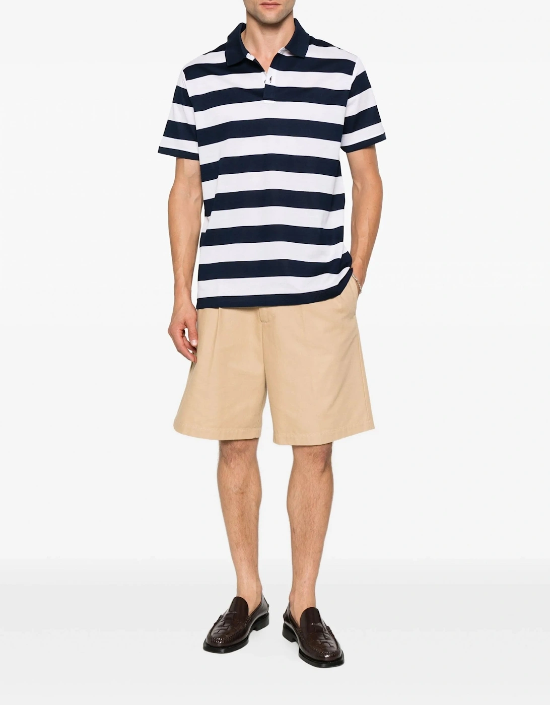 Double cotton Striped polo shirt