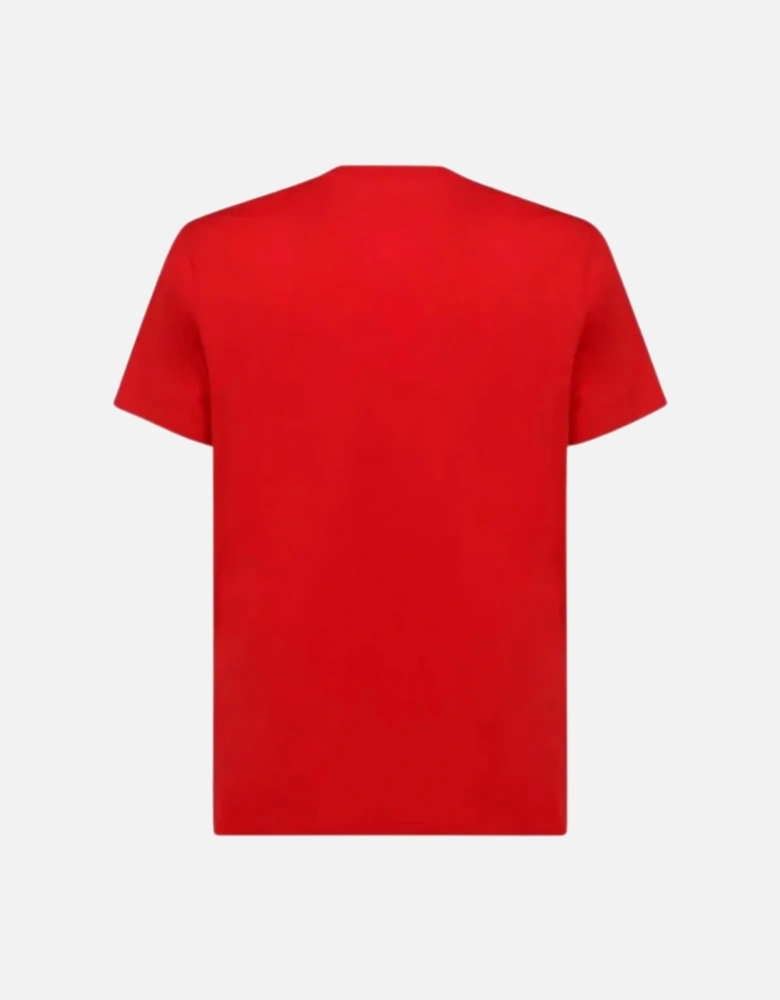 EMBROIDERED REFRACTED LOGO TEE RED