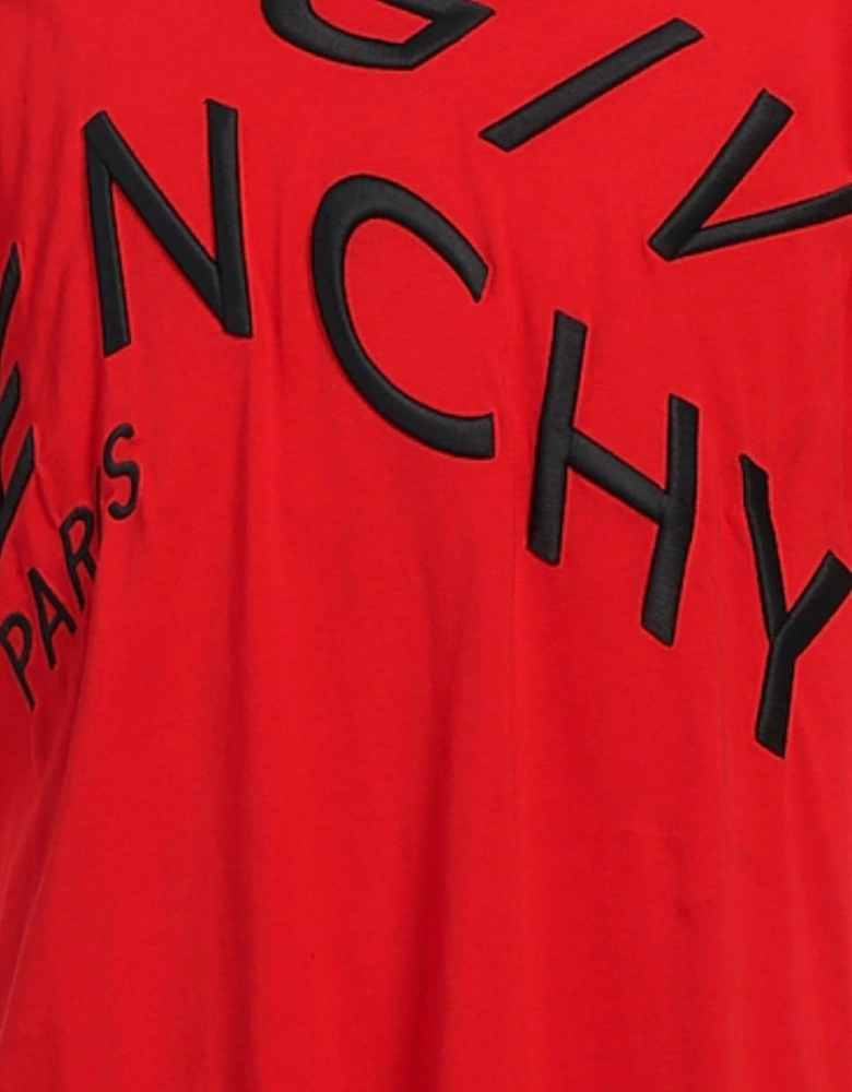 EMBROIDERED REFRACTED LOGO TEE RED