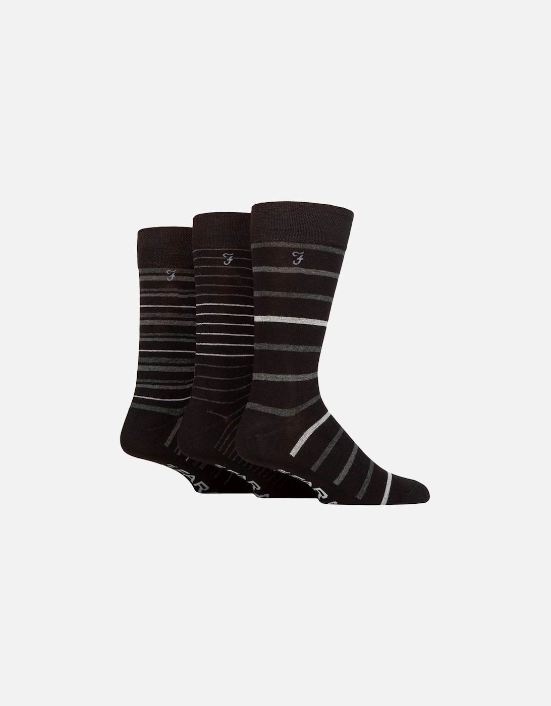 Luxury bamboo stripe socks BLACK Size 6-11uk, 2 of 1