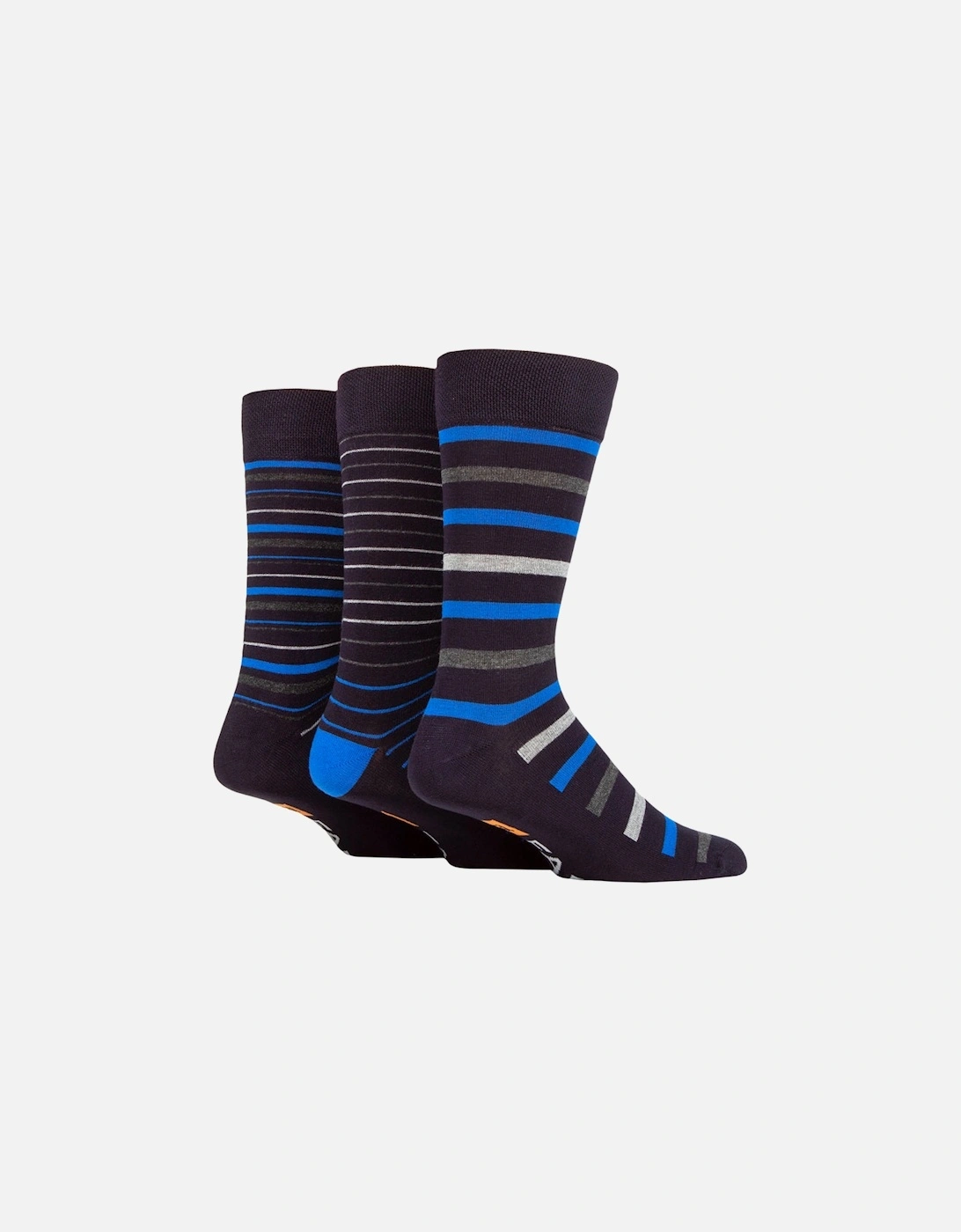 mens 3pack luxury bamboo stripe sock NAVY 6-11uk, 2 of 1