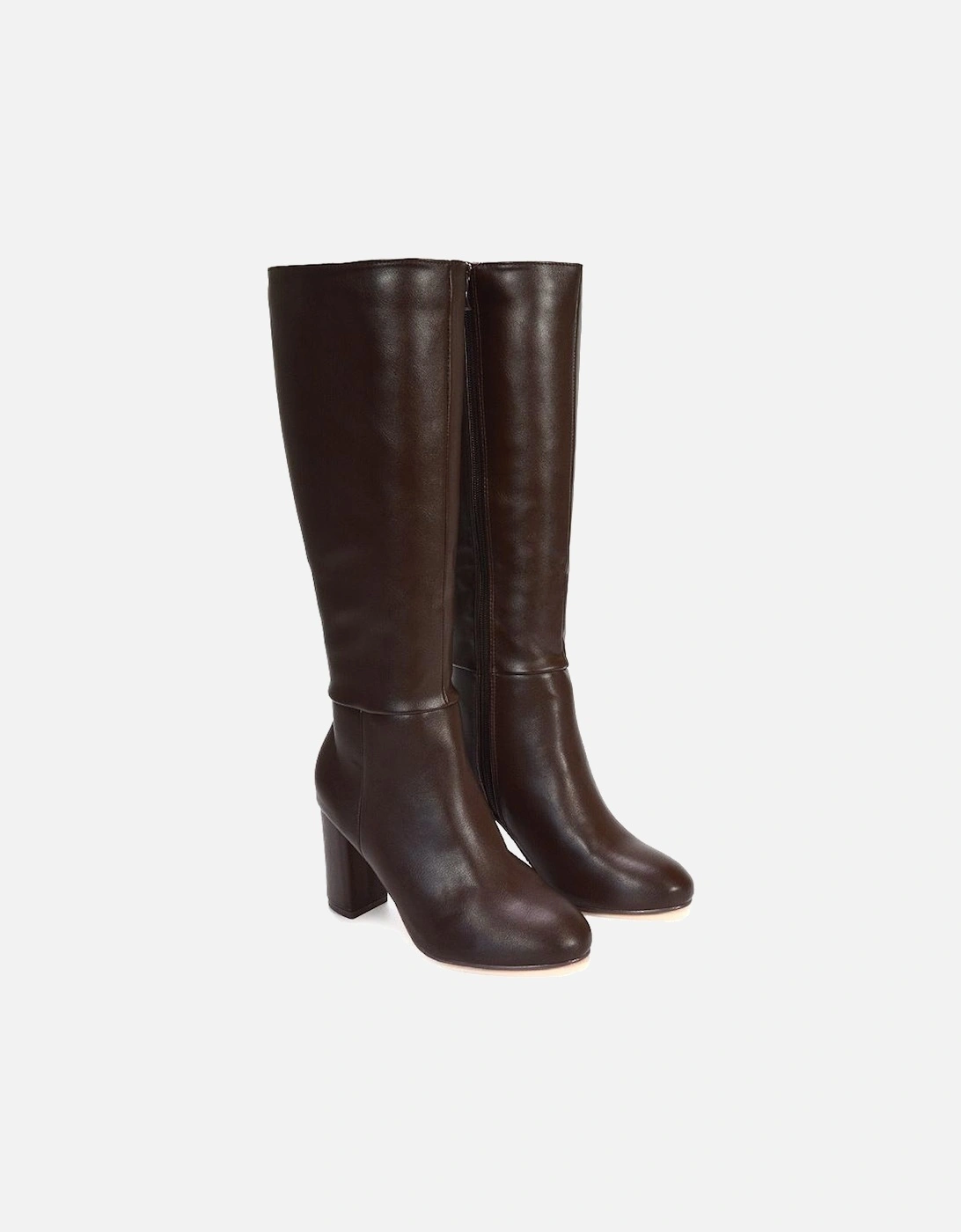 Womens/Ladies Jen Zipped Heeled Knee-High Boots
