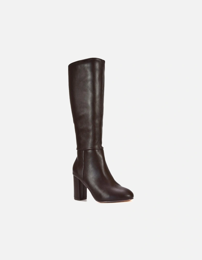 Womens/Ladies Jen Zipped Heeled Knee-High Boots
