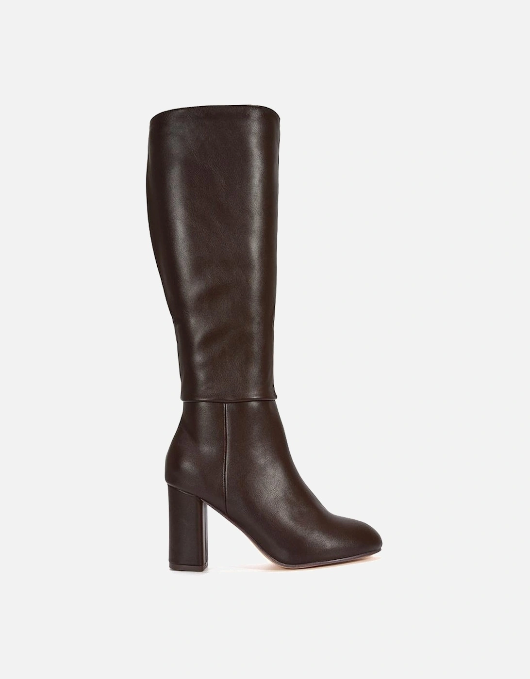 Womens/Ladies Jen Zipped Heeled Knee-High Boots, 6 of 5