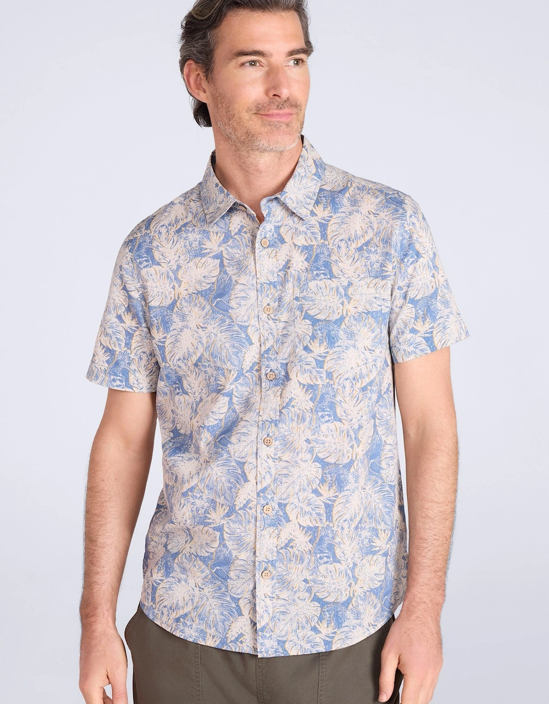 Mens Tropical Short-Sleeved Shirt, 2 of 1