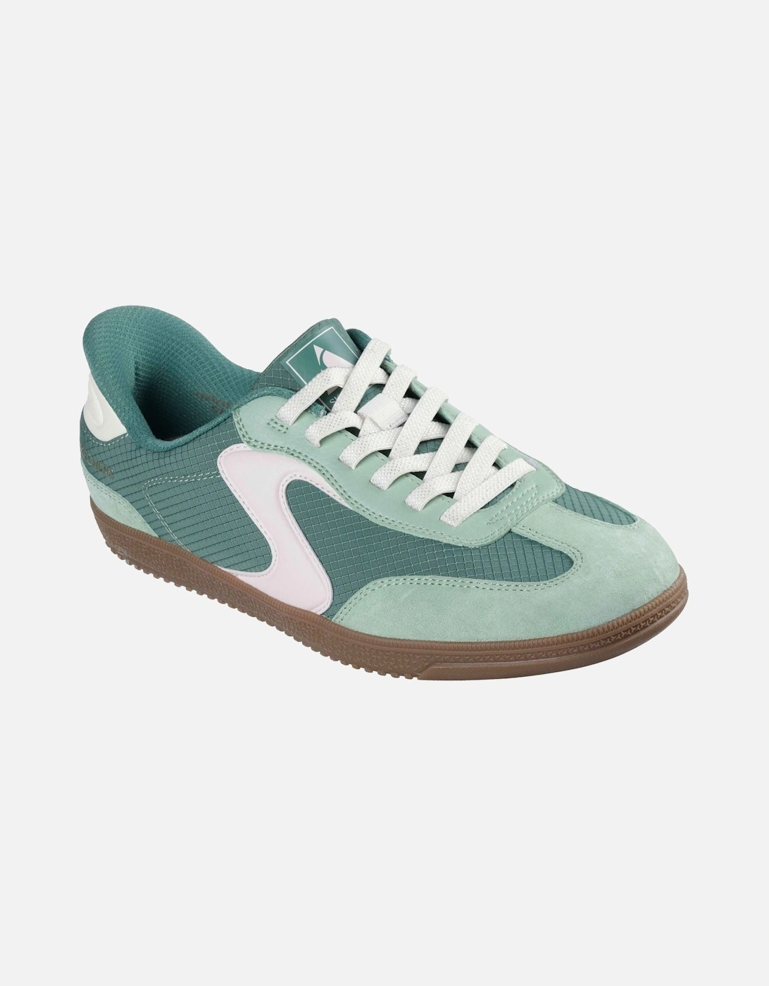 Women's Skechers Hotshot - Everyday Ease Textile Women's Green/Pink Standard Trainers - Size: 7