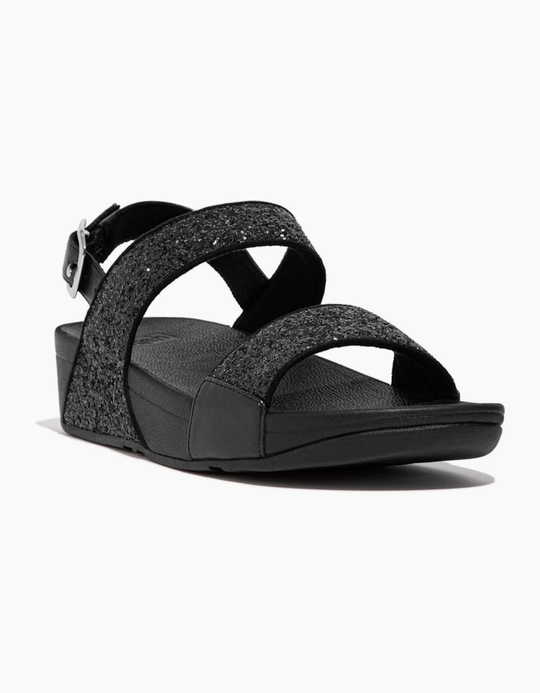 Lulu Glitter Polyurethane Women's Black Glitter Sandals