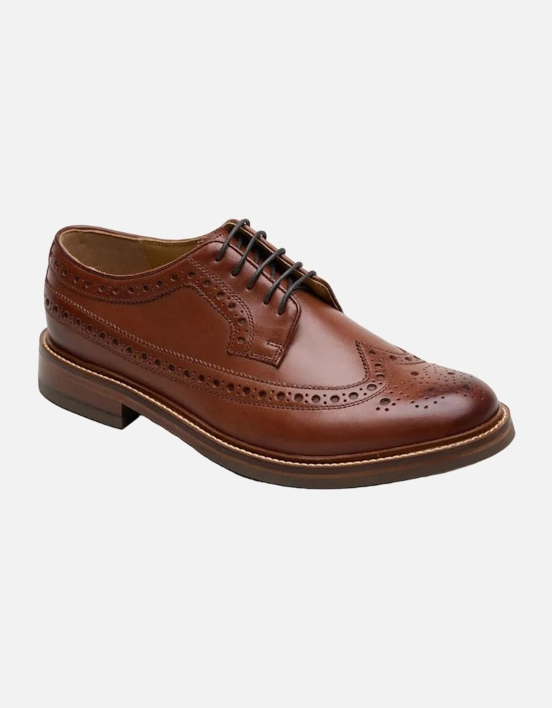 Longwing Brogue Country Leather Men's Berry Shoes