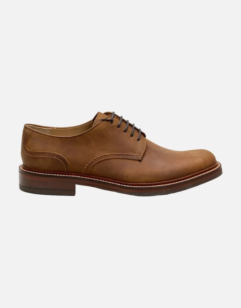 Plain Derby Country Oiled Leather Men's Tan Shoes
