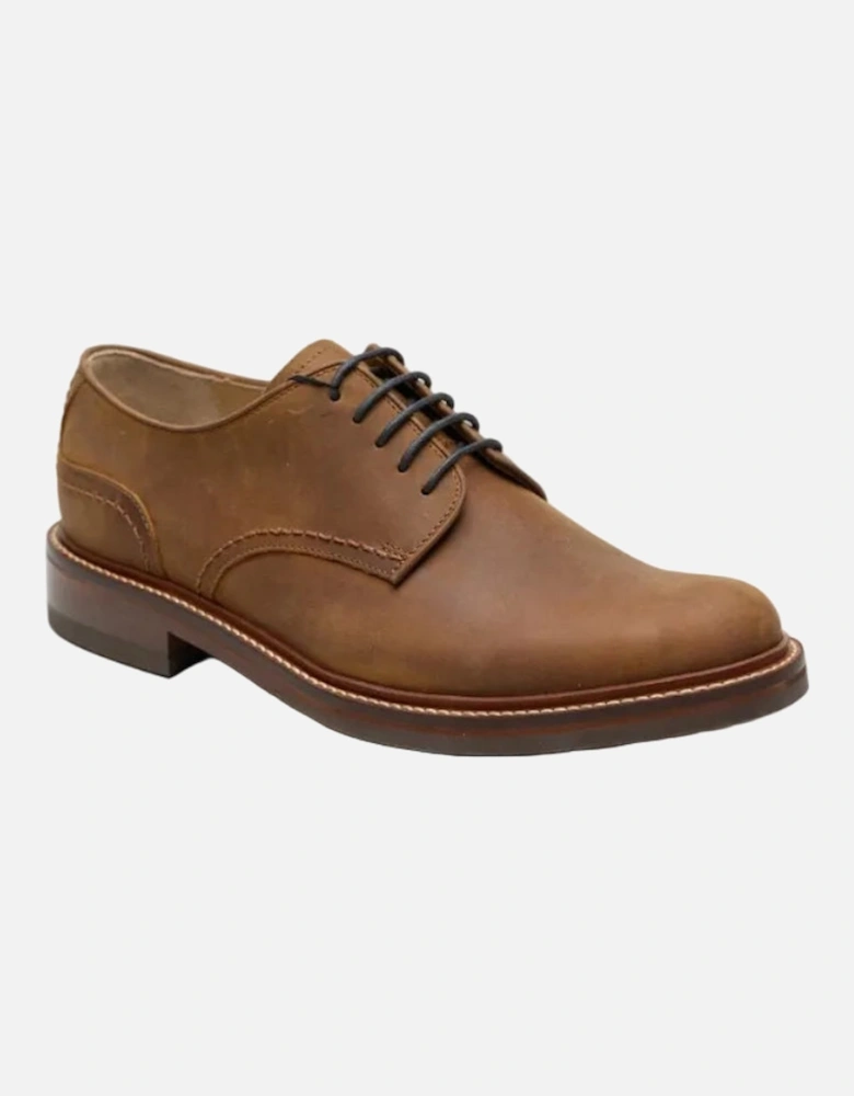 Plain Derby Country Oiled Leather Men's Tan Shoes
