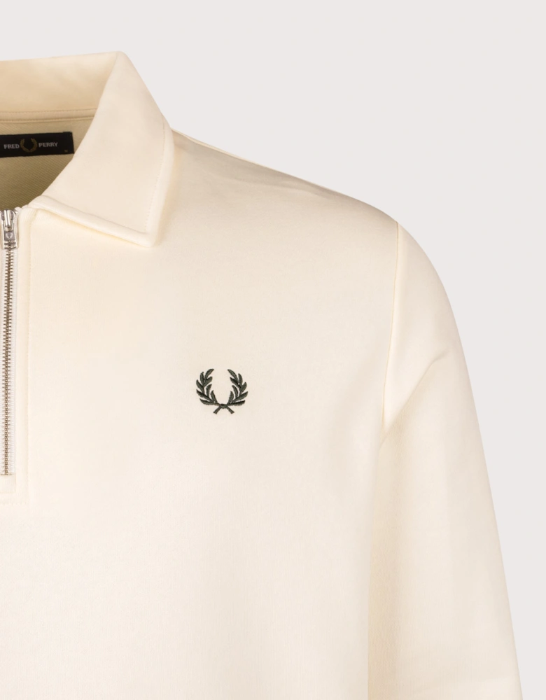 Quarter Zip Collared Sweatshirt