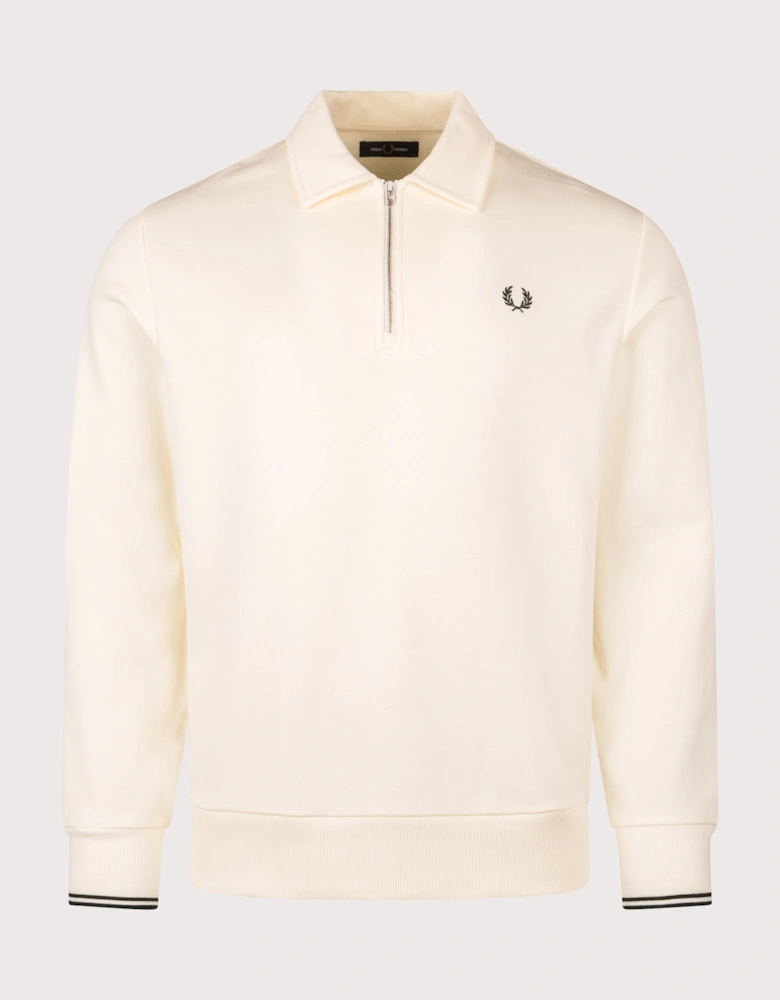 Quarter Zip Collared Sweatshirt