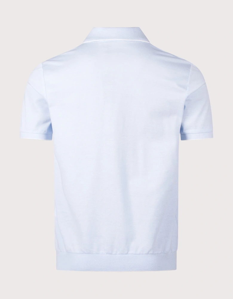 Jacquard Mesh Polo Shirt