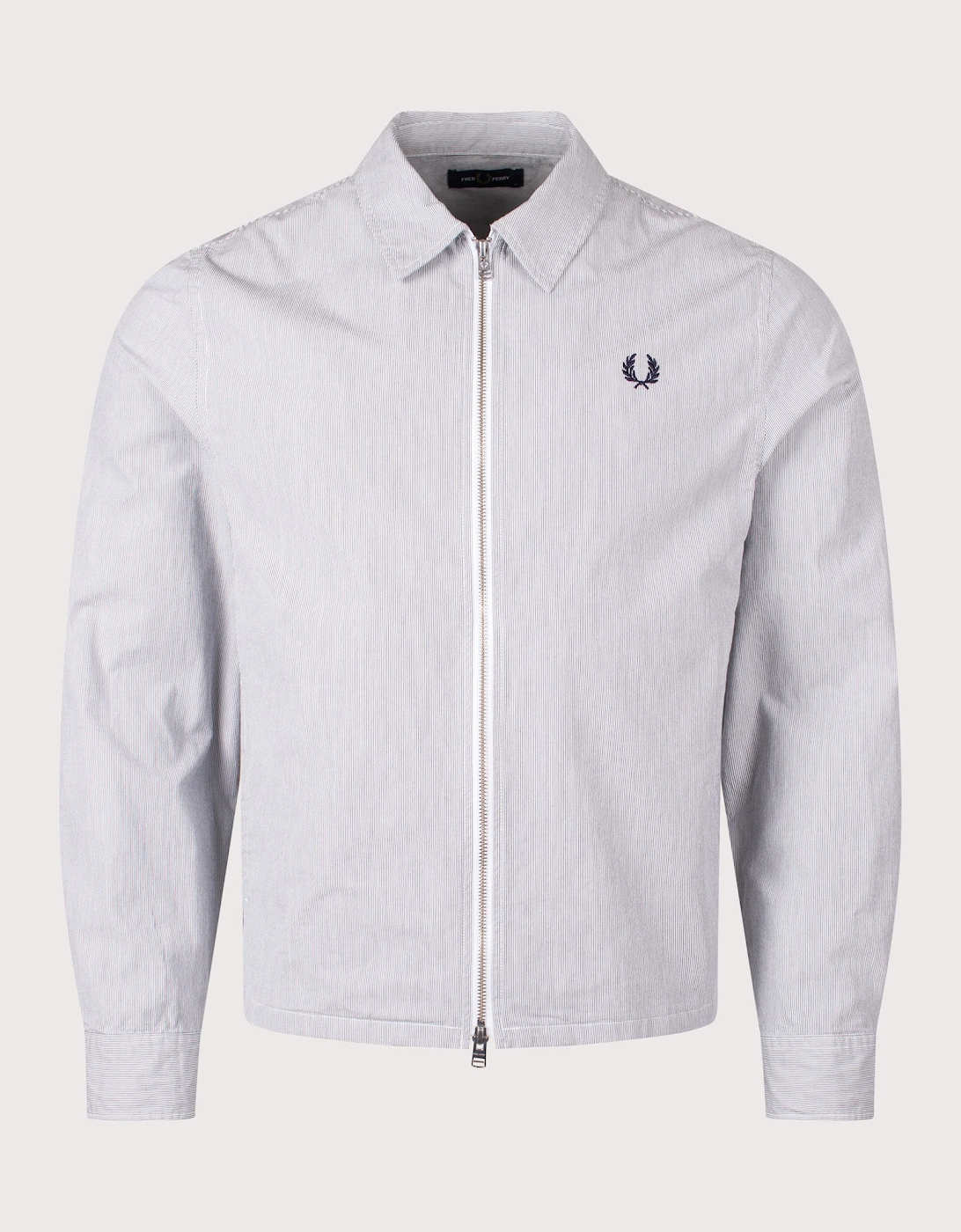 Striped Seersucker Zip Through Overshirt, 4 of 3