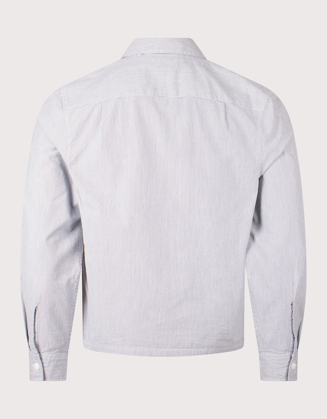 Striped Seersucker Zip Through Overshirt