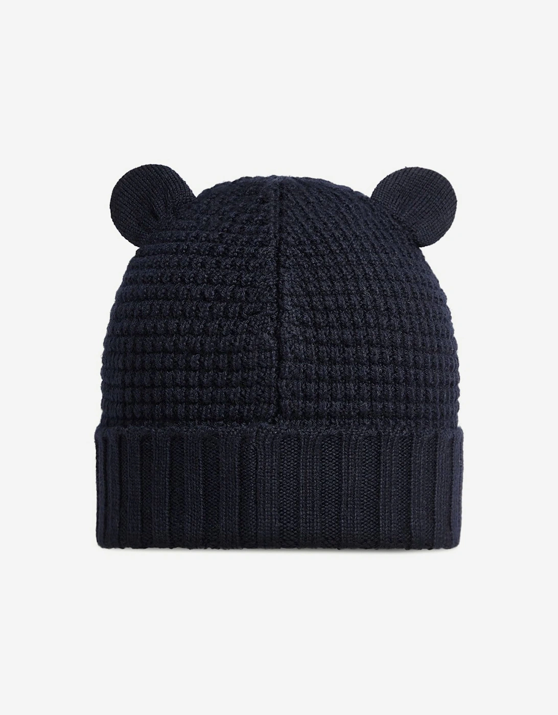 Enfant Baby Wool Beanie Hat with Ears in Navy