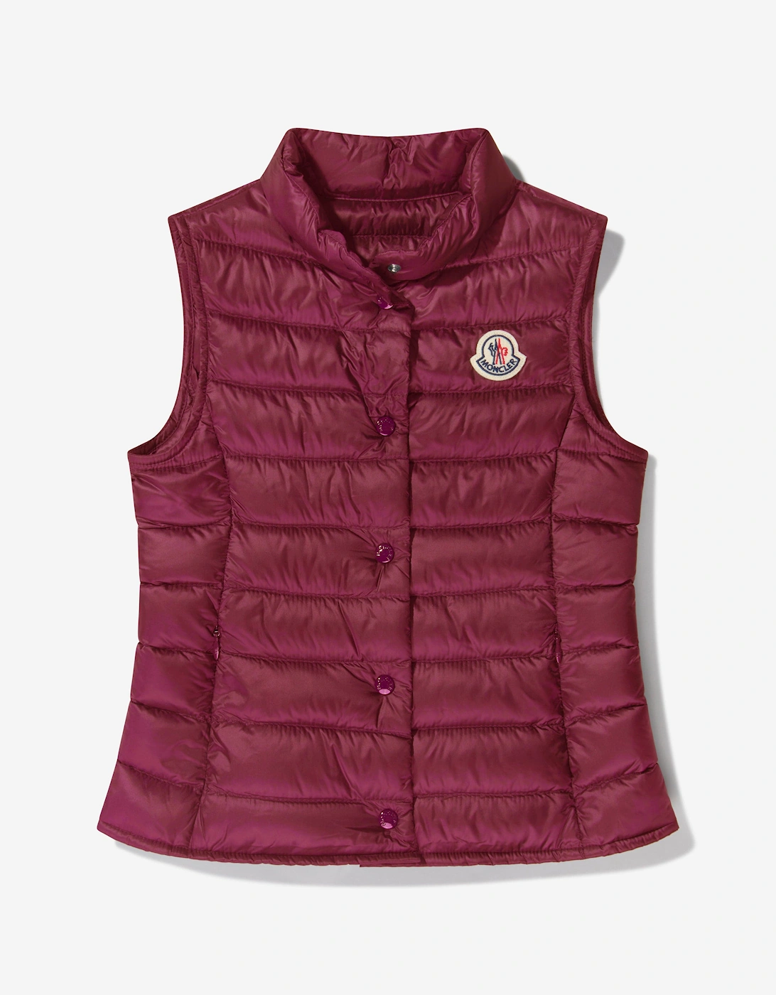 Moncler Girls Red 'S Enfant Down Padded Liane Gilet In - Size: 14 Years Kids