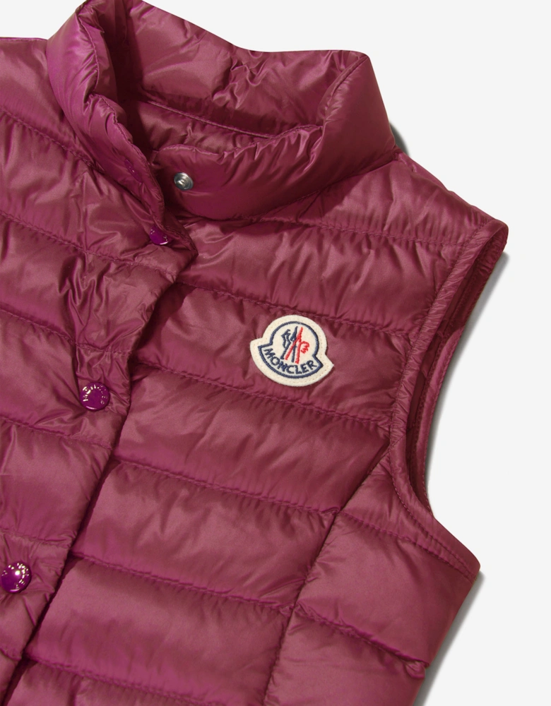 Enfant Girls Down Padded Liane Gilet in Red