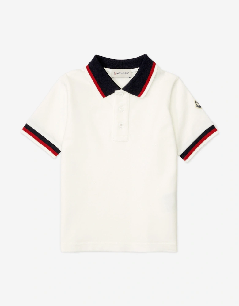 Enfant Boys Cotton Polo Shirt in Ivory