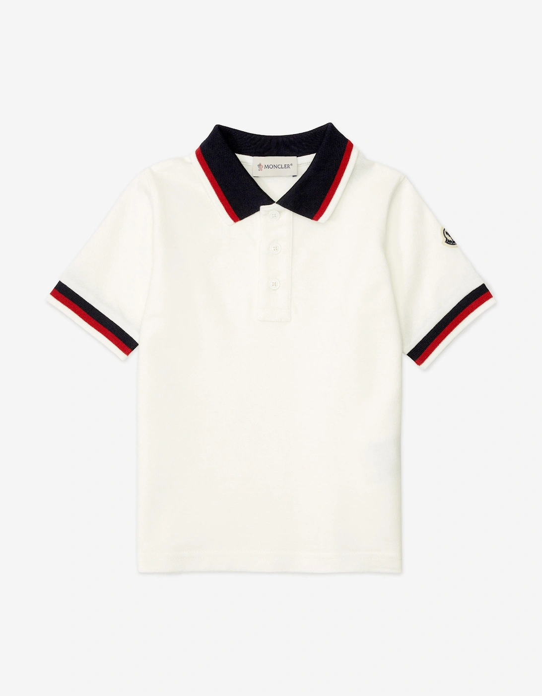 Moncler Boys Cream 'S Enfant Cotton Polo Shirt In Ivory - Size: 14 Years Kids
