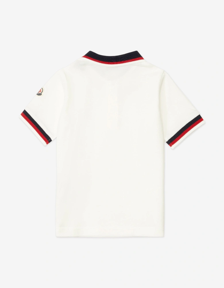 Enfant Boys Cotton Polo Shirt in Ivory