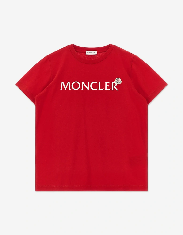 Enfant Boys Cotton Logo T-Shirt in Red