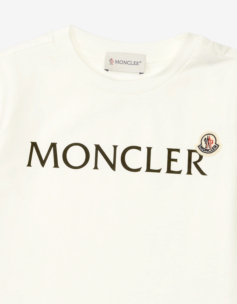 Enfant Boys Cotton Logo T-Shirt in Ivory