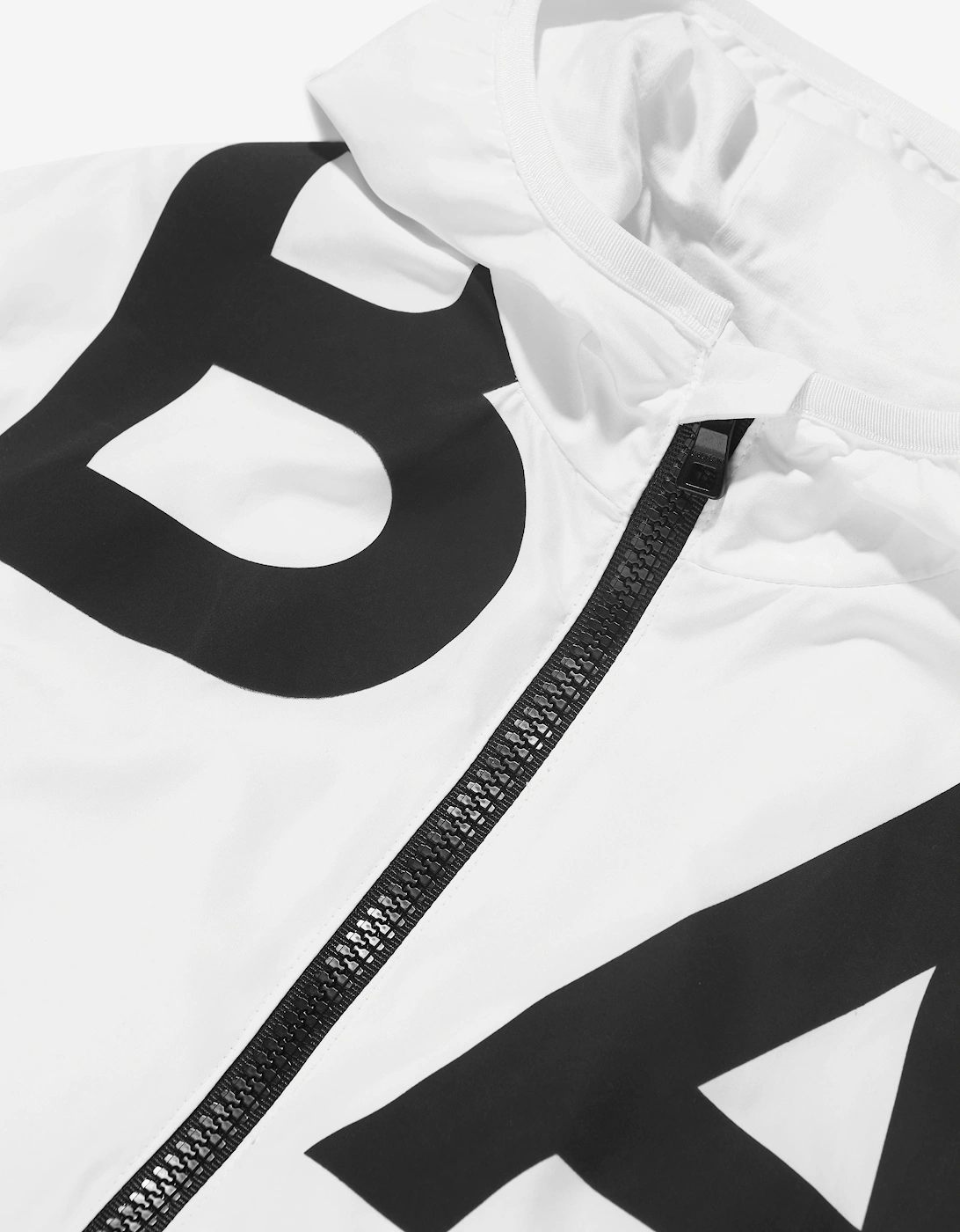 Boys Logo Print Hooded Jacket in White