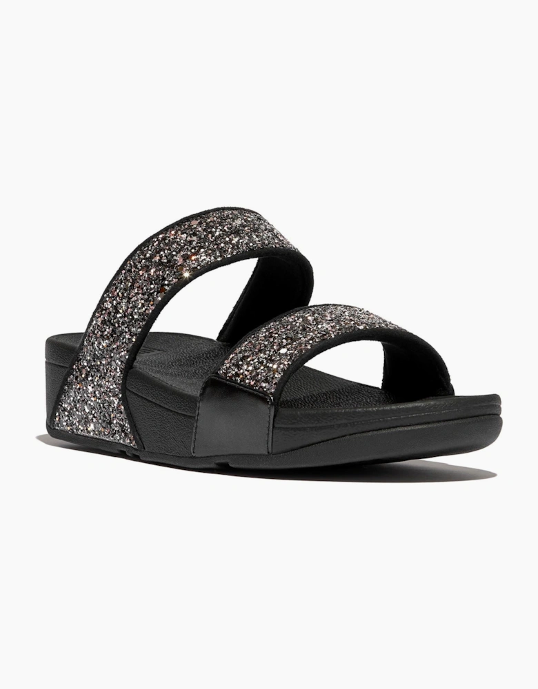 Lulu 2 Bar Glitter Polyurethane Women's Black/Multi Sandals