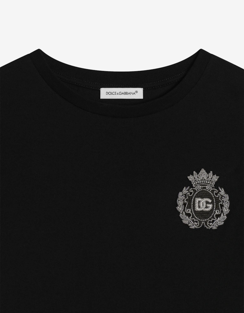 Boys Logo Patch T-Shirt in Black