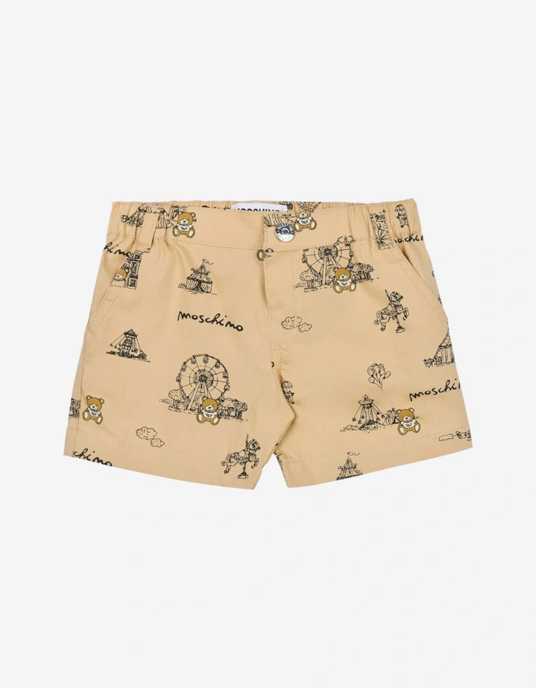 Baby Boys Teddy Bear Short Set in Beige