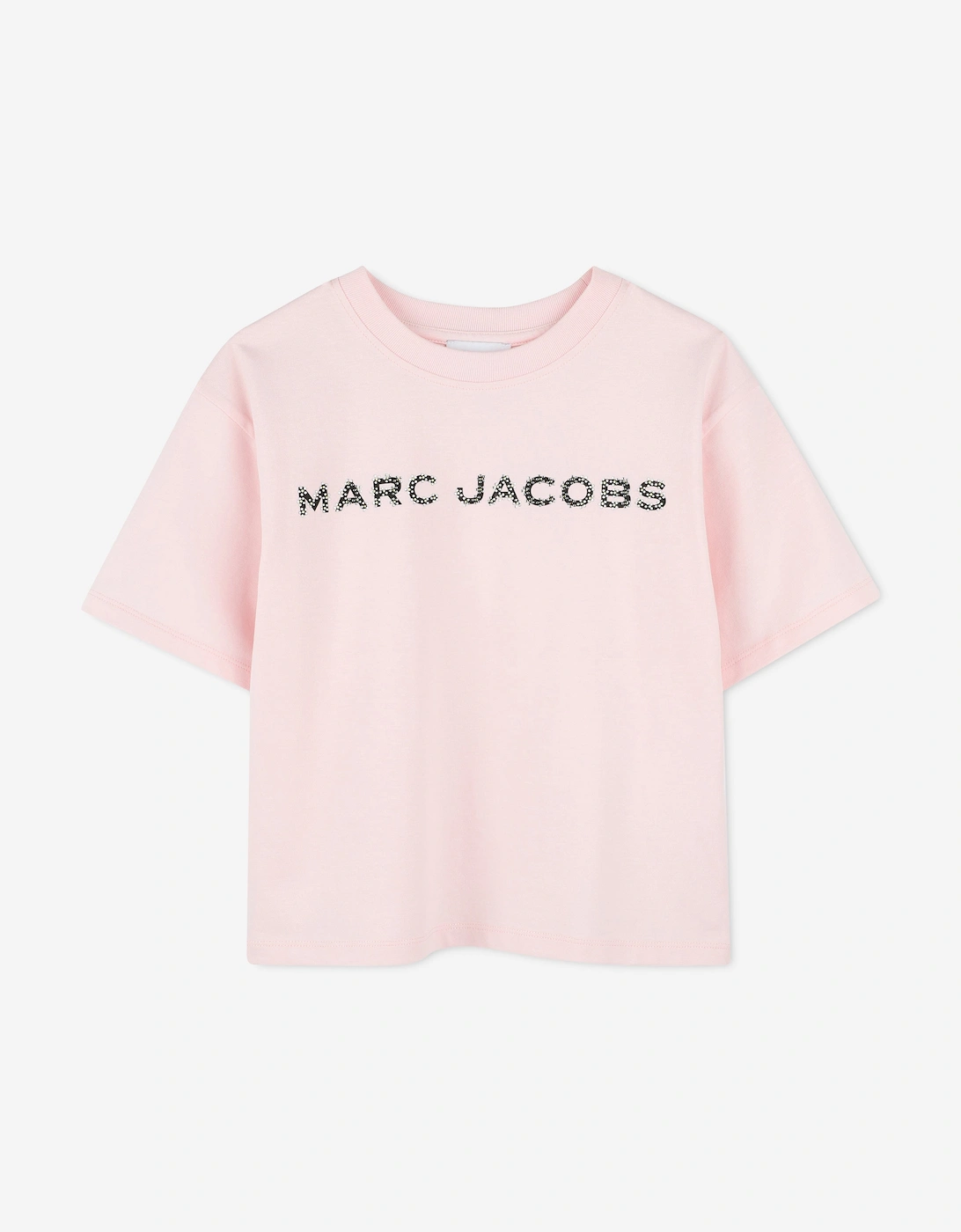 Girls Diamante Logo T-Shirt in Pink, 5 of 4