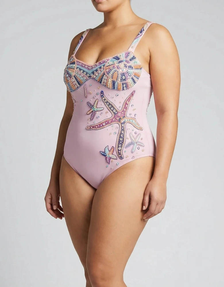 Selene Sea Shell Swimsuit in Pink