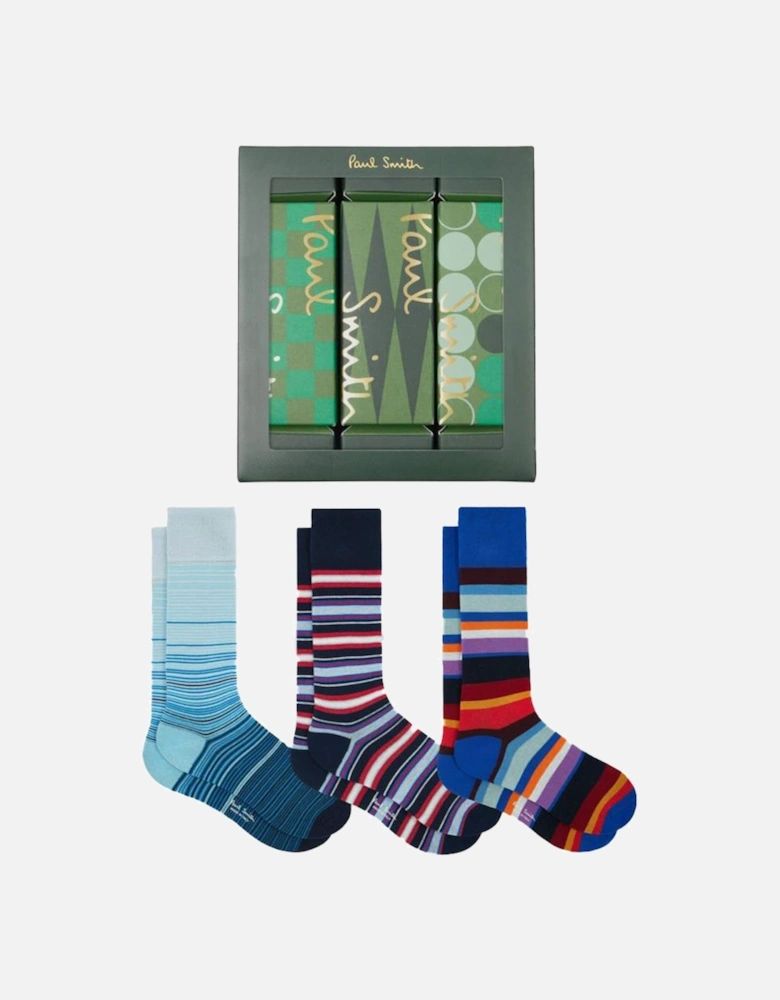 3-Pack Navy Cracker Gift Set Socks, Blue/Multi Coloured