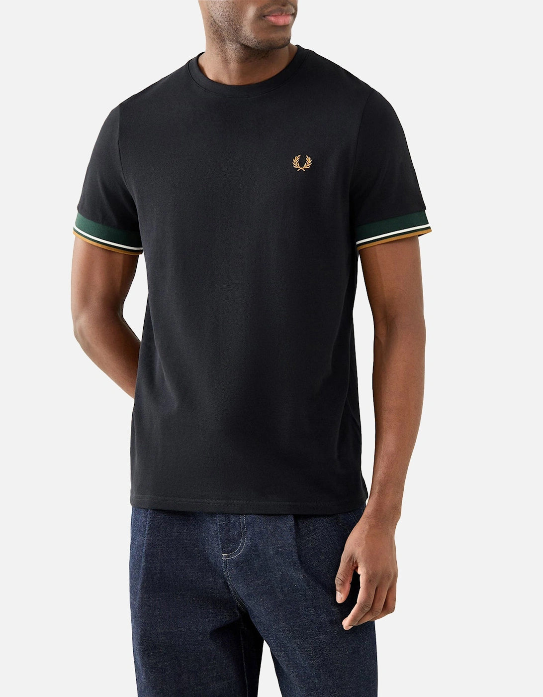 Twin Tipped Cuff T-Shirt Black/Green/Caramel