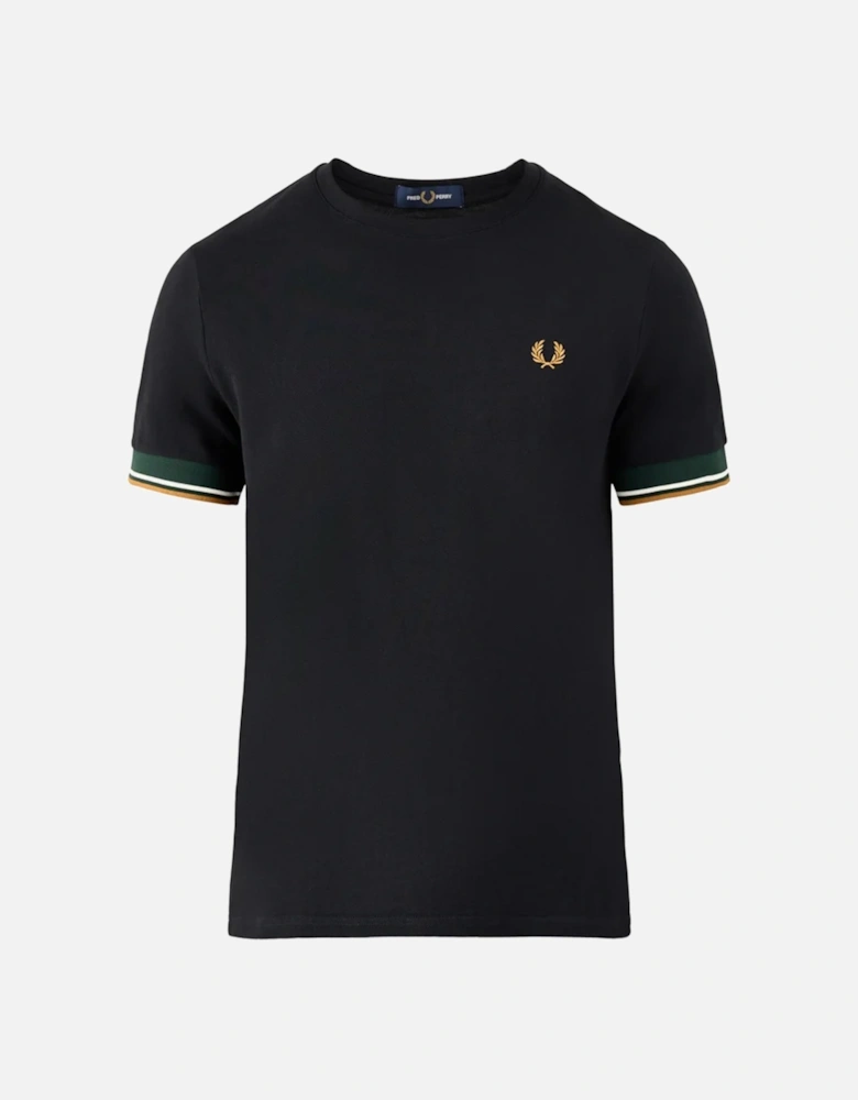 Twin Tipped Cuff T-Shirt Black/Green/Caramel