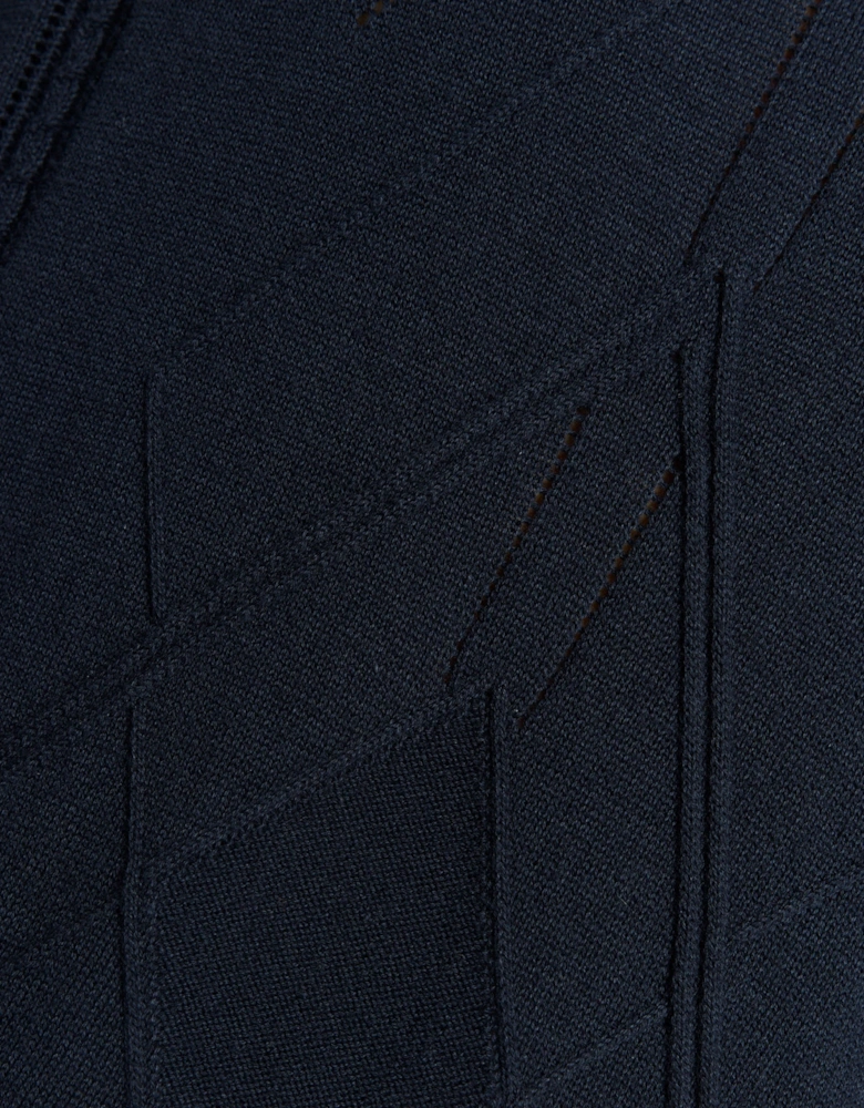 Open Collar Argyle Knitted Polo Shirt