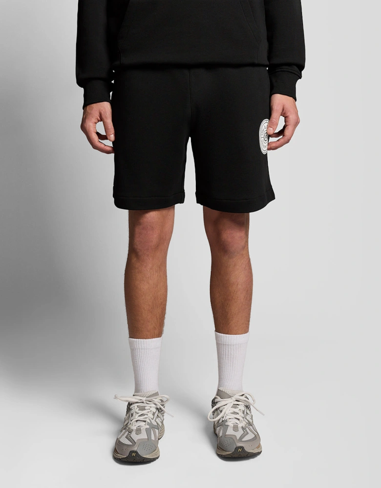 Graphic Badge Cotton Sweat Shorts