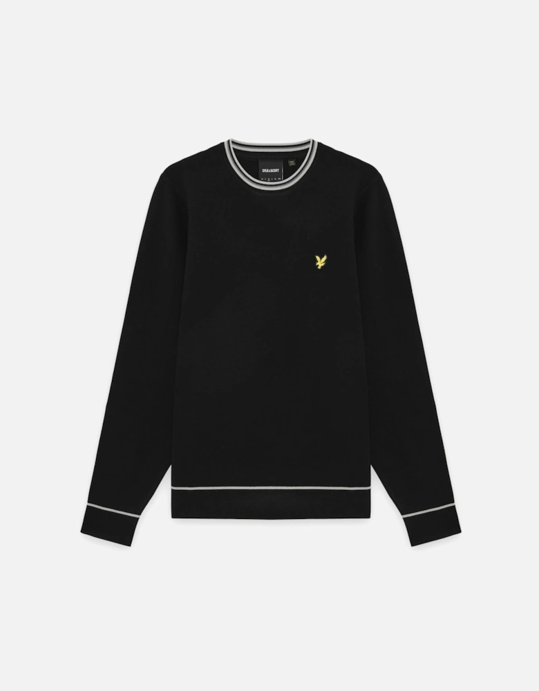 Tipped Knitted Crew Neck Jumper