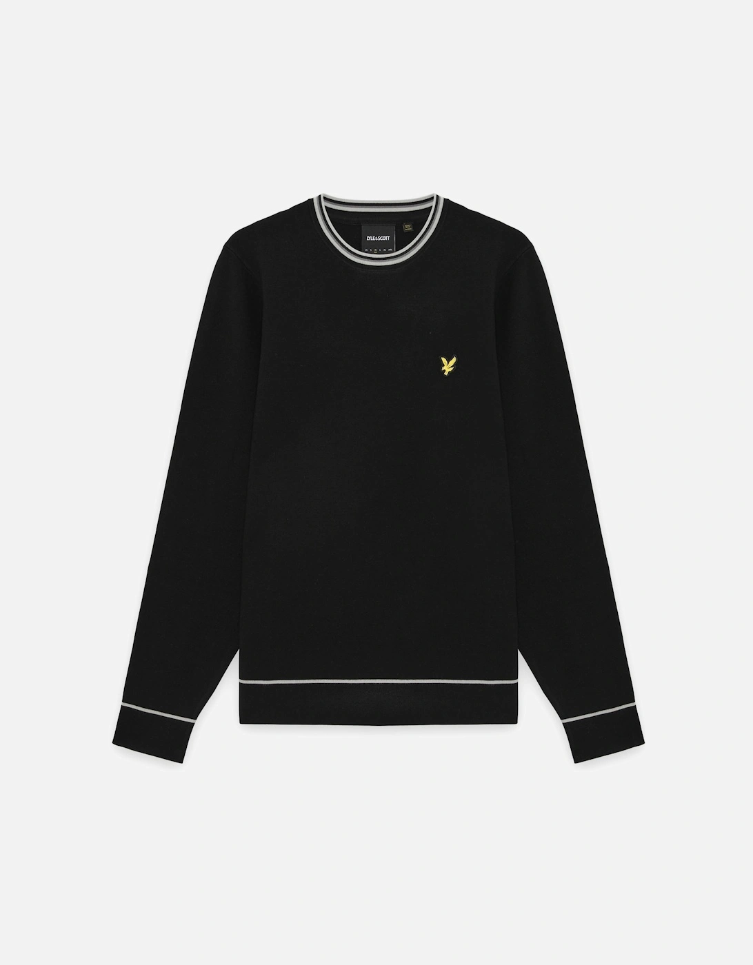 Tipped Knitted Crew Neck Jumper