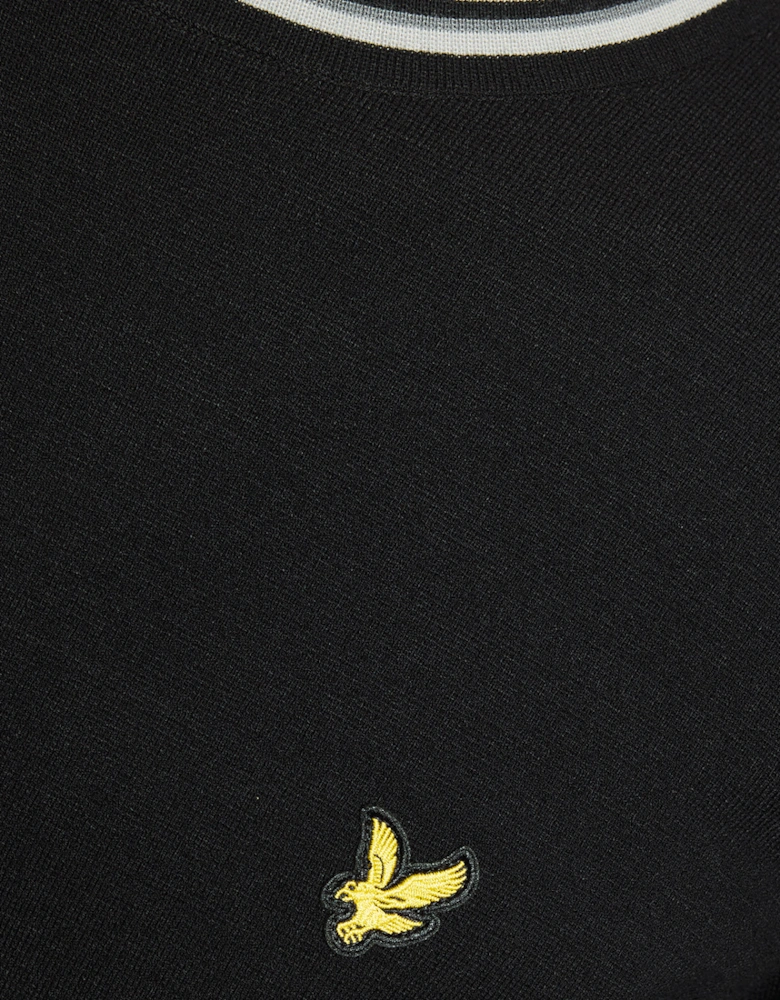 Tipped Knitted Crew Neck Jumper