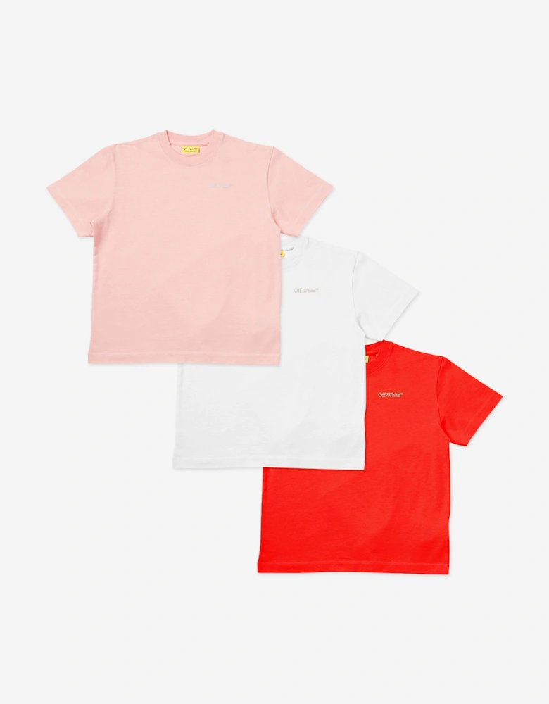 Girls Bookish 3 Pack T-Shirt Set in Multicolour