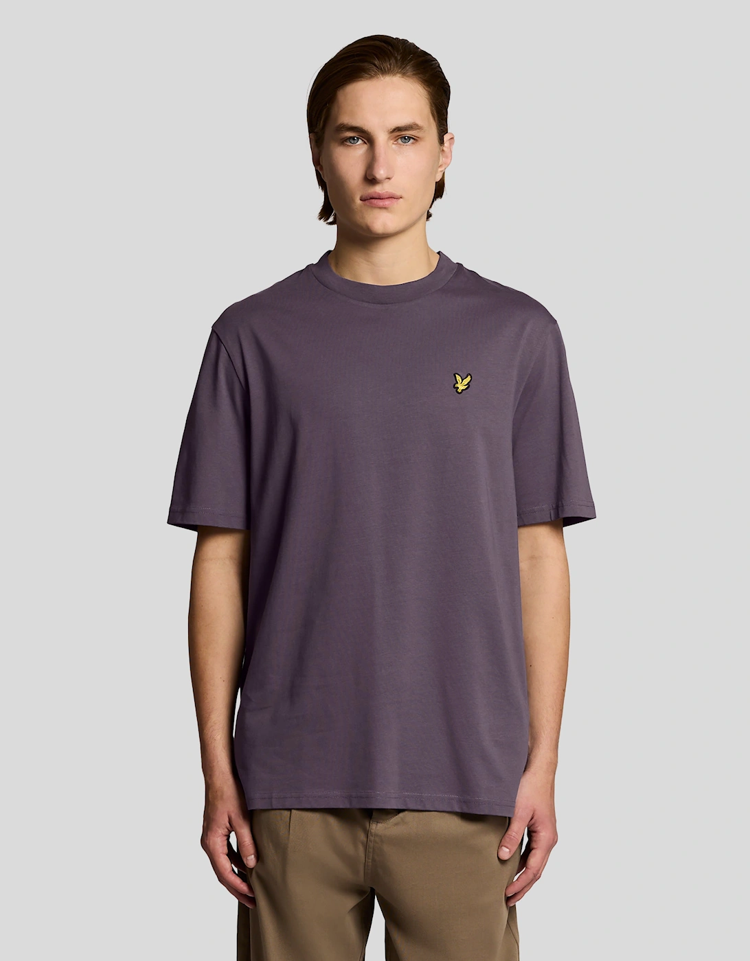 Lyle And Scott Men's Purple Oversized Cotton Crew Neck T-Shirt  40 L