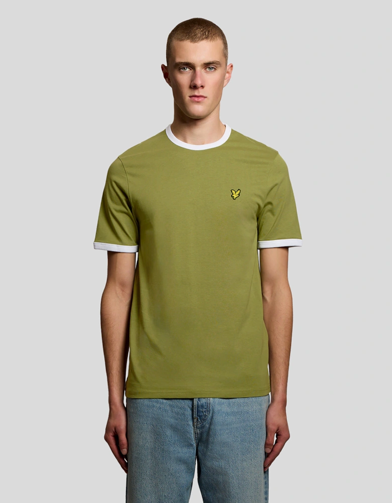 Ringer Cotton Crew Neck T-Shirt