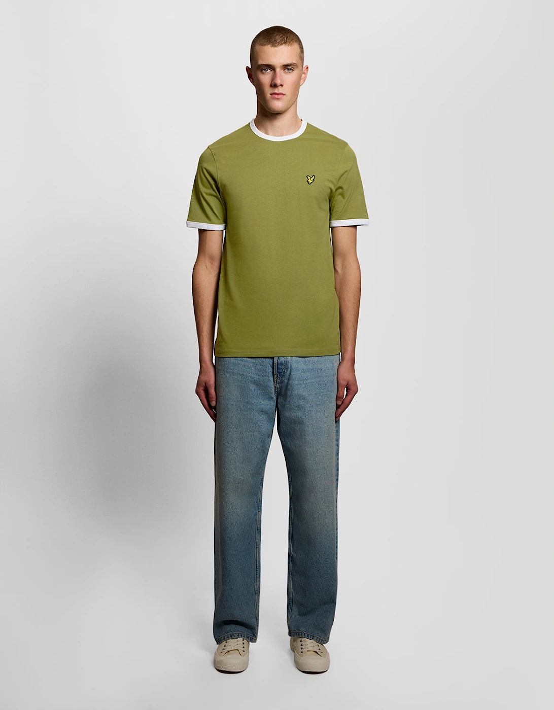 Ringer Cotton Crew Neck T-Shirt